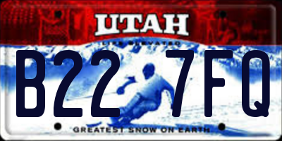 UT license plate B227FQ