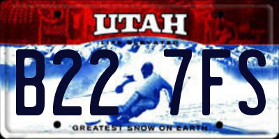 UT license plate B227FS