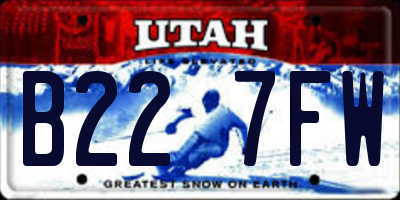 UT license plate B227FW