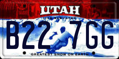 UT license plate B227GG