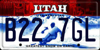 UT license plate B227GL