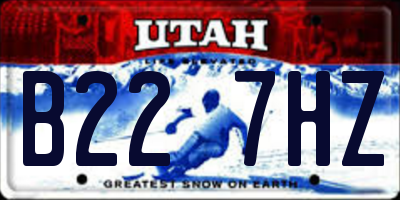 UT license plate B227HZ