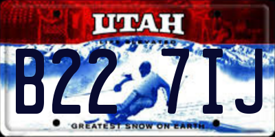 UT license plate B227IJ