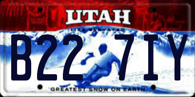 UT license plate B227IY