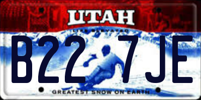 UT license plate B227JE