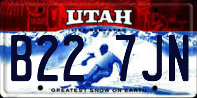 UT license plate B227JN