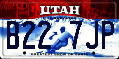 UT license plate B227JP