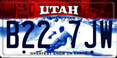 UT license plate B227JW