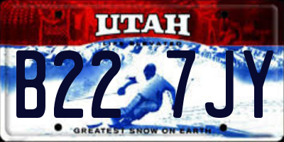UT license plate B227JY