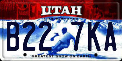 UT license plate B227KA