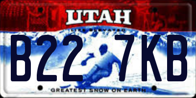 UT license plate B227KB