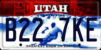 UT license plate B227KE