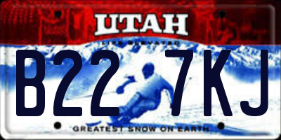 UT license plate B227KJ