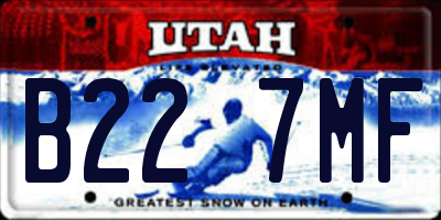 UT license plate B227MF