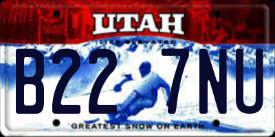 UT license plate B227NU