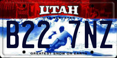 UT license plate B227NZ