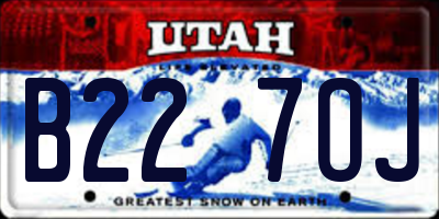 UT license plate B227OJ