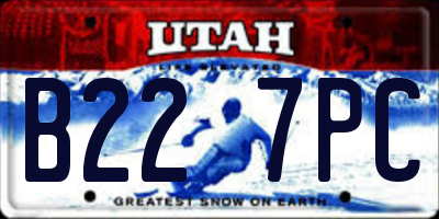 UT license plate B227PC