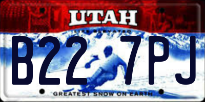 UT license plate B227PJ