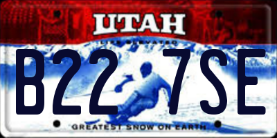 UT license plate B227SE