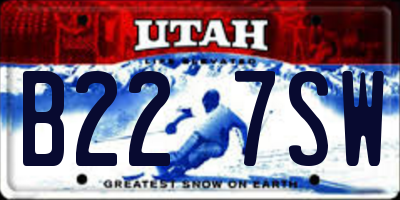 UT license plate B227SW