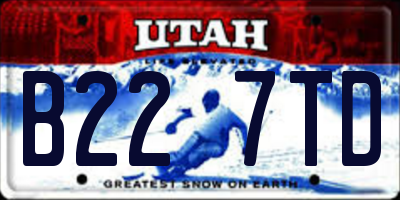 UT license plate B227TD