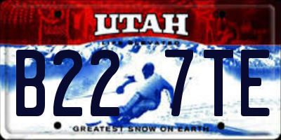 UT license plate B227TE