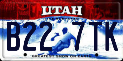UT license plate B227TK