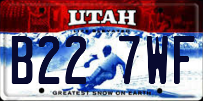 UT license plate B227WF
