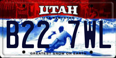 UT license plate B227WL