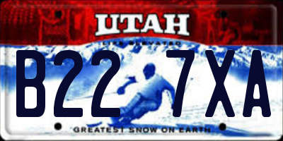 UT license plate B227XA