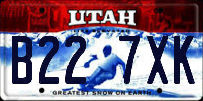 UT license plate B227XK