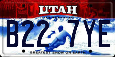 UT license plate B227YE