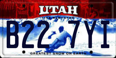 UT license plate B227YI