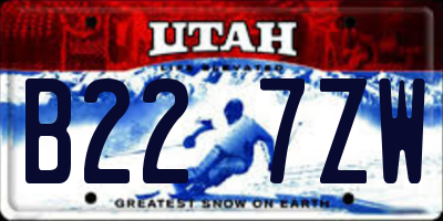 UT license plate B227ZW