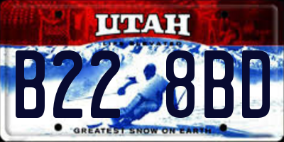 UT license plate B228BD