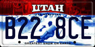 UT license plate B228CE