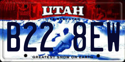 UT license plate B228EW