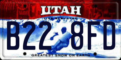 UT license plate B228FD
