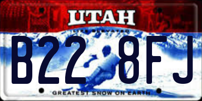 UT license plate B228FJ