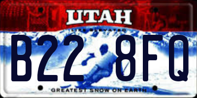 UT license plate B228FQ