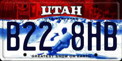 UT license plate B228HB