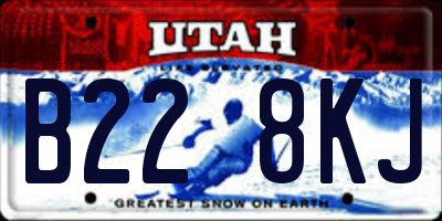 UT license plate B228KJ