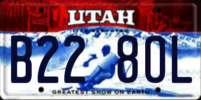 UT license plate B228OL