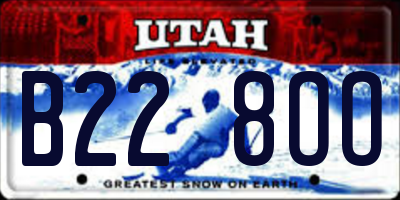 UT license plate B228OO