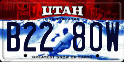 UT license plate B228OW