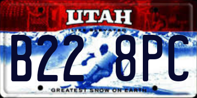 UT license plate B228PC