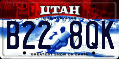 UT license plate B228QK