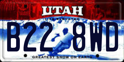UT license plate B228WD