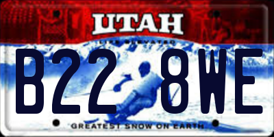 UT license plate B228WE